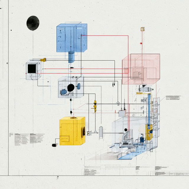 Schematic diagram style, Midjourney V8.2, render 4 of 4