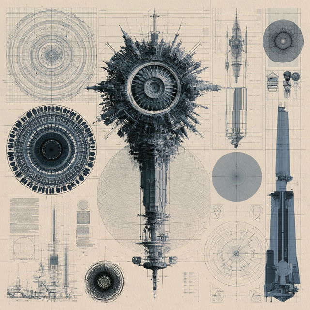 Schematics style, Midjourney V8.2, render 1 of 4