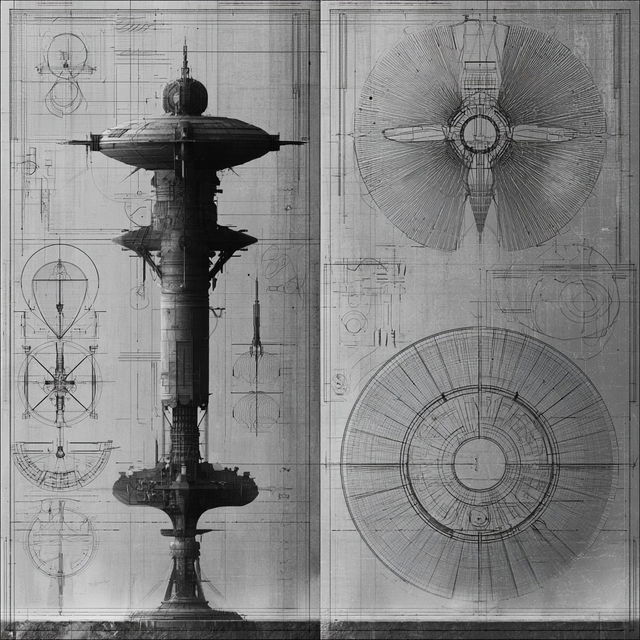 Schematics style, Midjourney V8.2, render 3 of 4