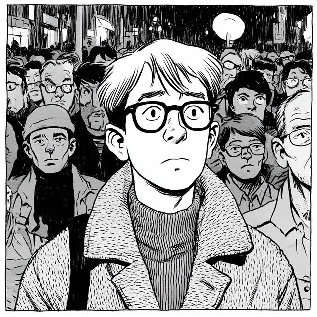 Scott McCloud style, Midjourney V8.2, render 2 of 4
