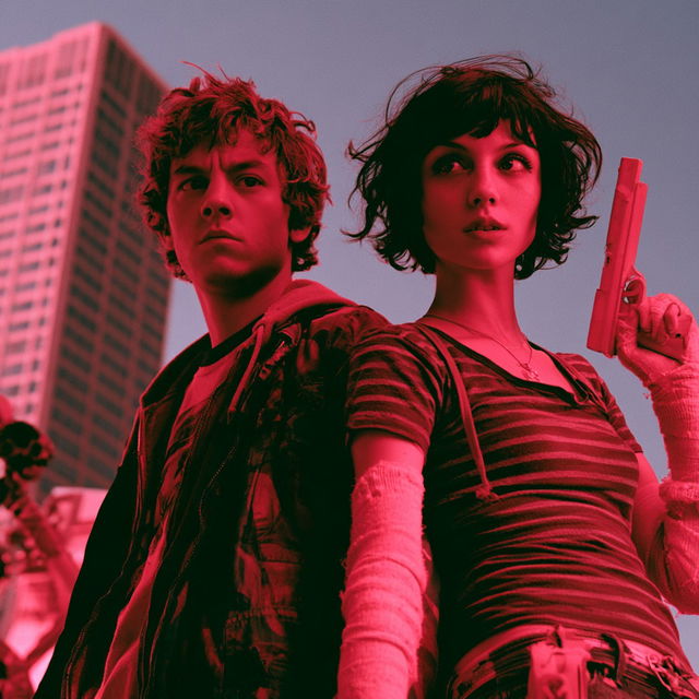 Scott Pilgrim style, Midjourney V8.2, render 3 of 4