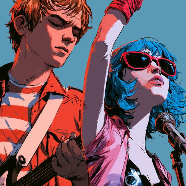 Scott Pilgrim style, Midjourney V8.2, render 1 of 4