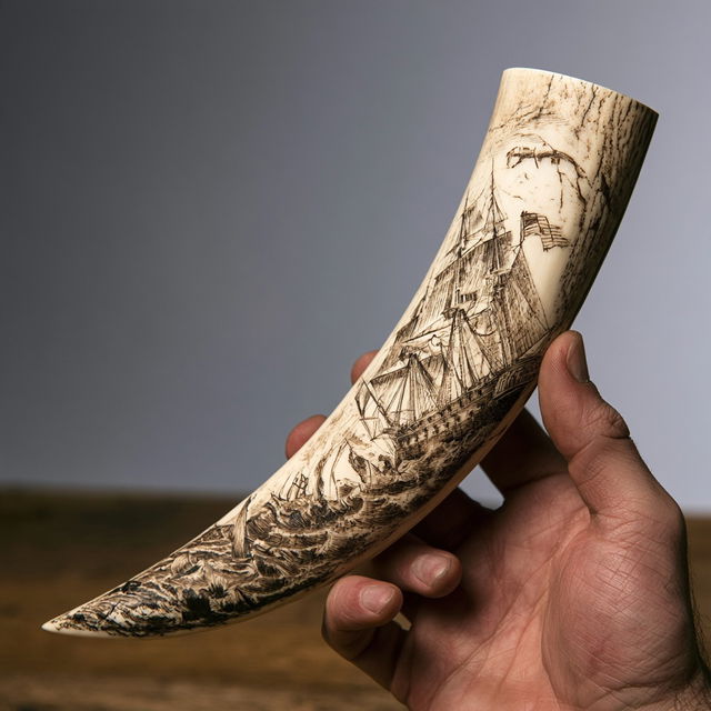 Scrimshaw style, Midjourney V8.2, render 4 of 4