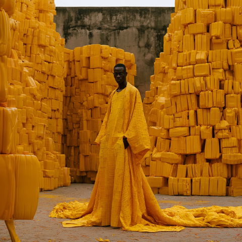 Serge Attukwei Clottey style (Sculptors), Midjourney V8.2