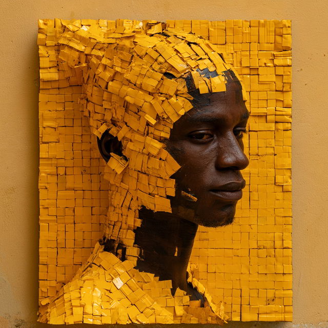 Serge Attukwei Clottey style, Midjourney V8.2, render 4 of 4