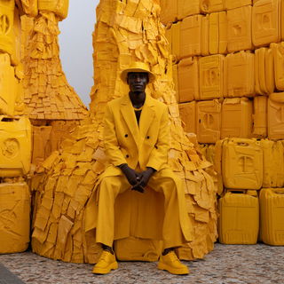 Serge Attukwei Clottey style, Midjourney V8.2, render 3 of 4