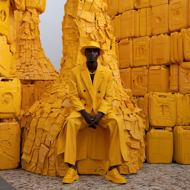 Serge Attukwei Clottey style, Midjourney V8.2, render 3 of 4