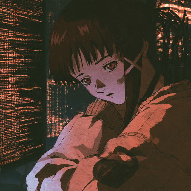 Serial Experiments Lain style, Midjourney V8.2, render 3 of 4