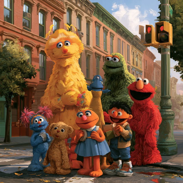 Sesame Street style, Midjourney V8.2, render 3 of 4