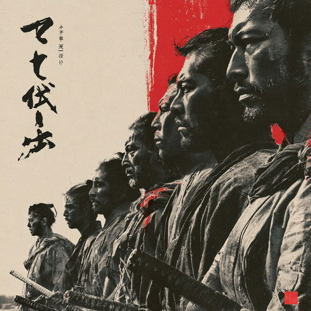 Seven Samurai style, Midjourney V8.2, render 4 of 4