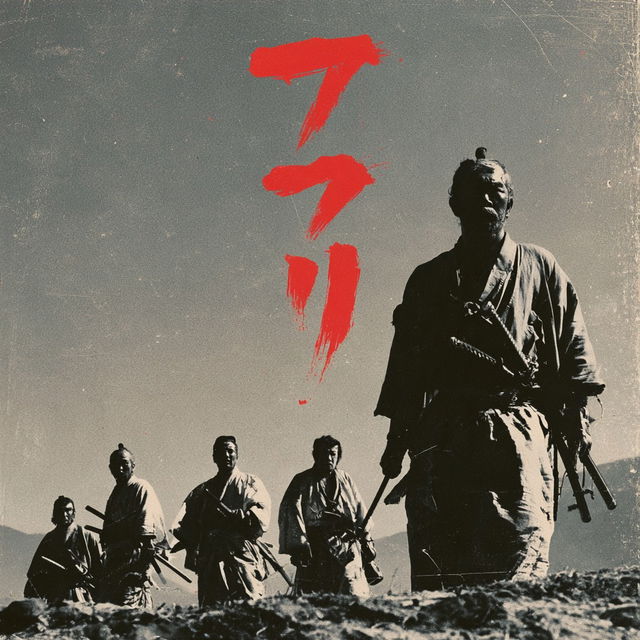 Seven Samurai style, Midjourney V8.2, render 3 of 4
