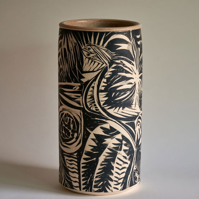 Sgraffito style, Midjourney V8.2, render 2 of 4