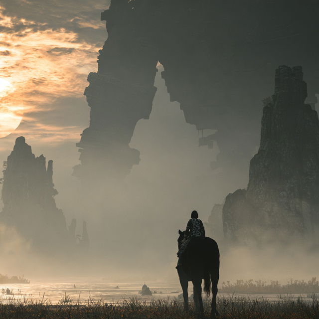 Shadow of the Colossus style, Midjourney V8.2, render 2 of 4