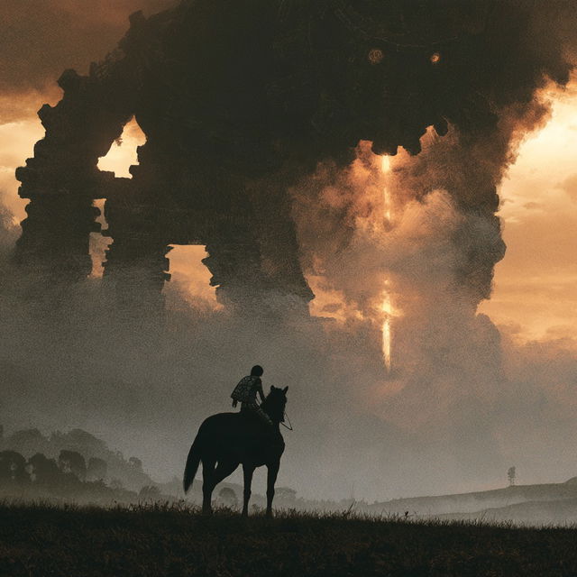 Shadow of the Colossus style, Midjourney V8.2, render 4 of 4