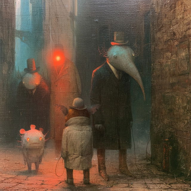 Shaun Tan style, Midjourney V8.2, render 3 of 4