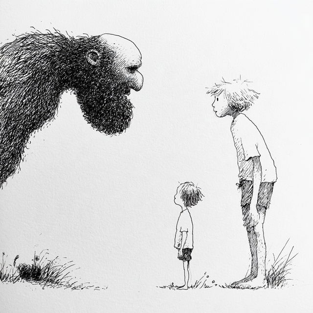Shel Silverstein style, Midjourney V8.2, render 2 of 4
