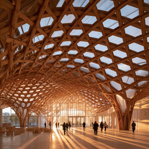 Shigeru Ban style (Architects), Midjourney V8.2
