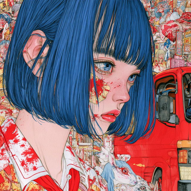 Shintaro Kago style, Midjourney V8.2, render 2 of 4