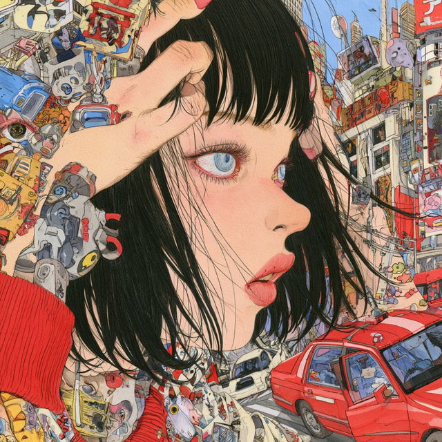 Shintaro Kago style, Midjourney V8.2, render 1 of 4