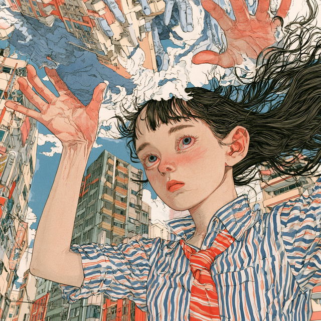 Shintaro Kago style, Midjourney V8.2, render 4 of 4