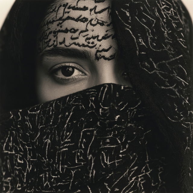 Shirin Neshat style, Midjourney V8.2, render 1 of 4