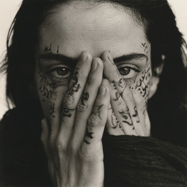 Shirin Neshat style, Midjourney V8.2, render 4 of 4