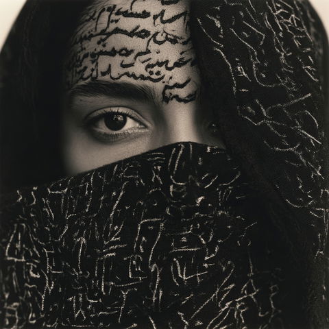 Shirin Neshat style (Various), Midjourney V8.2