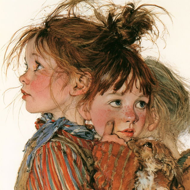 Shirley Hughes style, Midjourney V8.2, render 2 of 4