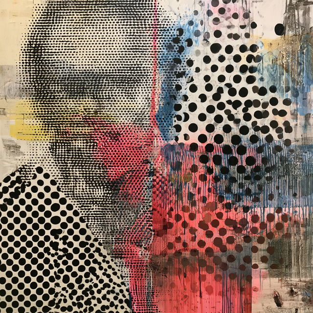 Sigmar Polke style, Midjourney V8.2, render 1 of 4