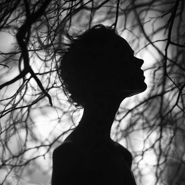 Silhouette style, Midjourney V8.2, render 2 of 4
