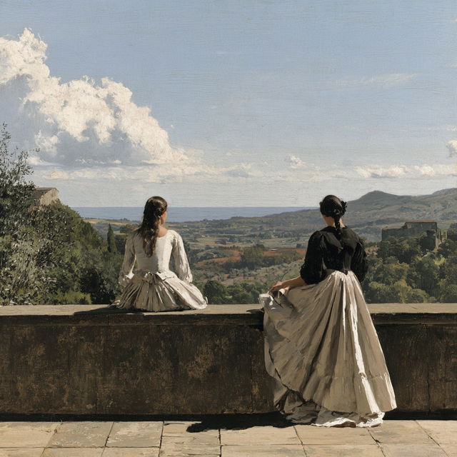 Silvestro Lega style, Midjourney V8.2, render 2 of 4