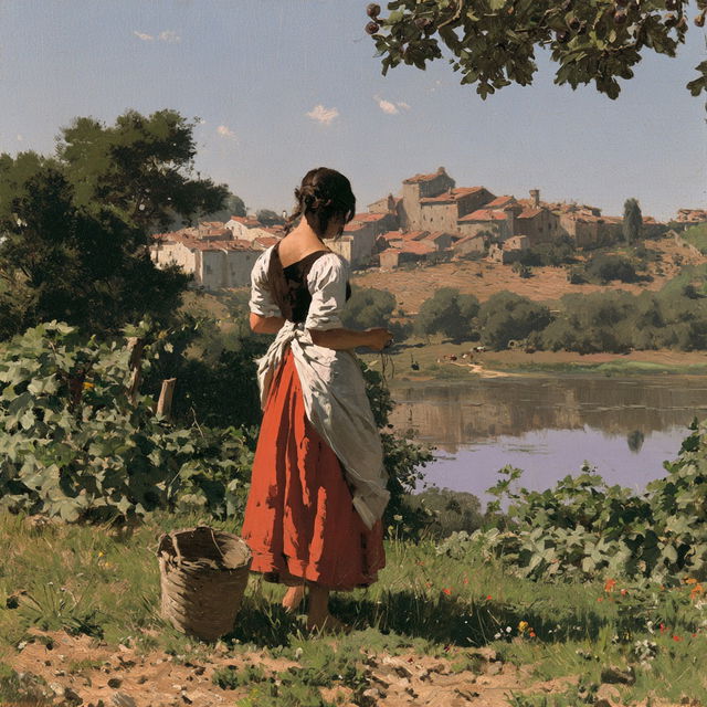 Silvestro Lega style, Midjourney V8.2, render 3 of 4