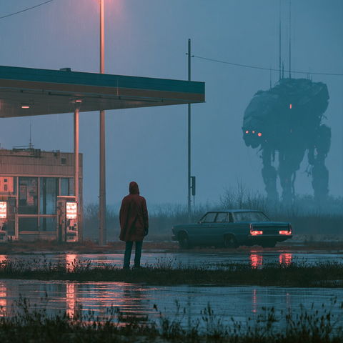 Simon Stalenhag style (Illustrators), Midjourney V8.2