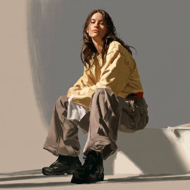 Sitting portrait style, Midjourney V8.2, render 2 of 4