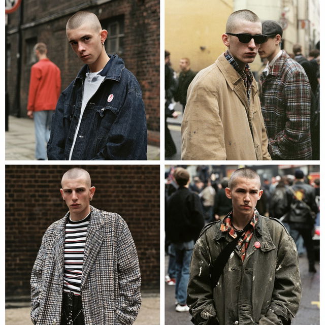 Skinhead fashion style, Midjourney V8.2, render 3 of 4