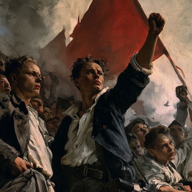 Socialist realism style, Midjourney V8.2, render 4 of 4