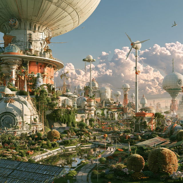 Solarpunk style, Midjourney V8.2, render 2 of 4