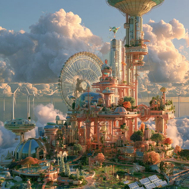 Solarpunk style, Midjourney V8.2, render 4 of 4