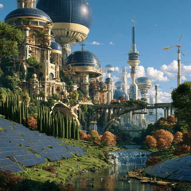 Solarpunk style, Midjourney V8.2, render 3 of 4