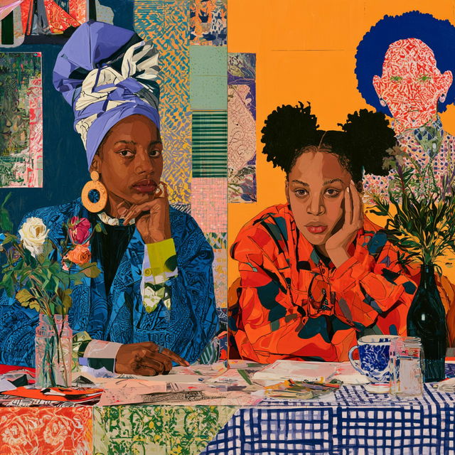 Sonia Boyce style, Midjourney V8.2, render 3 of 4