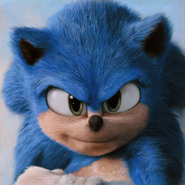 Sonic the Hedgehog style, Midjourney V8.2, render 2 of 4