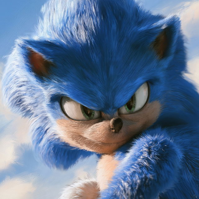 Sonic the Hedgehog style, Midjourney V8.2, render 4 of 4