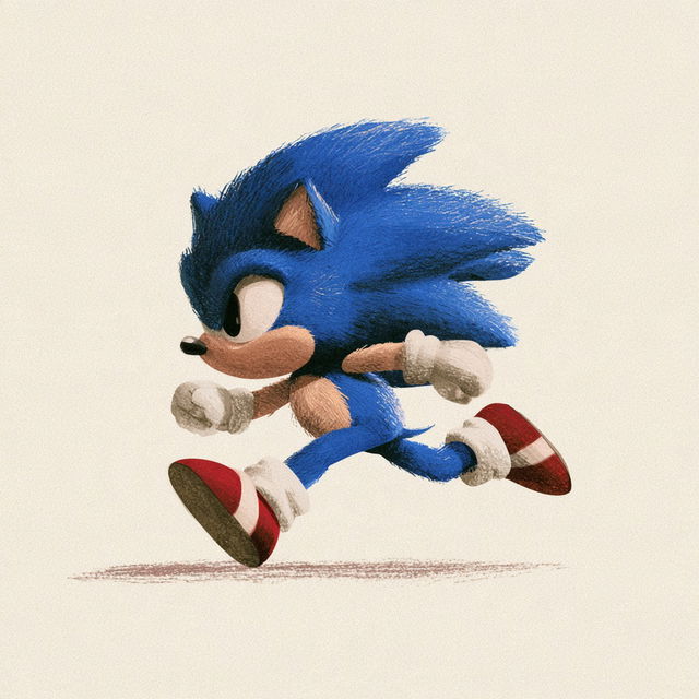 Sonic the Hedgehog style, Midjourney V8.2, render 3 of 4