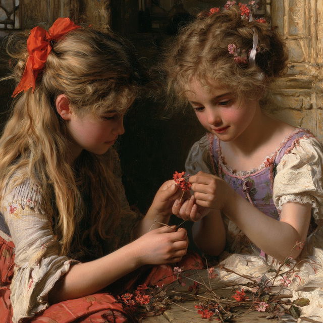 Sophie Gengembre Anderson style, Midjourney V8.2, render 2 of 4