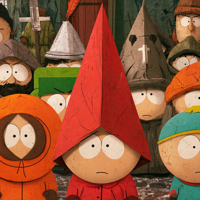South Park style, Midjourney V8.2, render 1 of 4