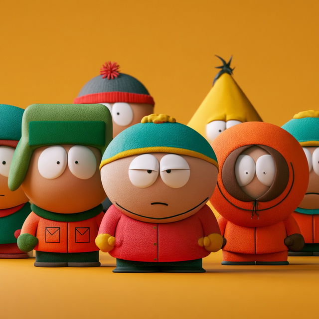 South Park style, Midjourney V8.2, render 3 of 4