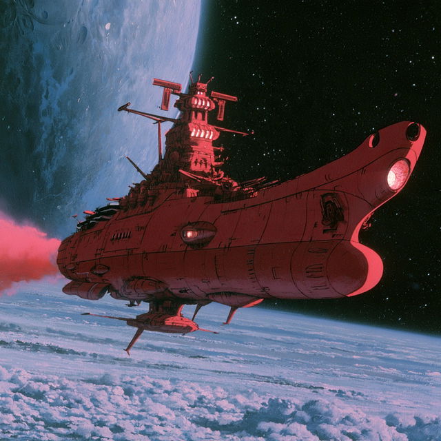 Space Battleship Yamato style, Midjourney V8.2, render 1 of 4