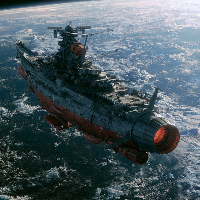 Space Battleship Yamato style, Midjourney V8.2, render 4 of 4