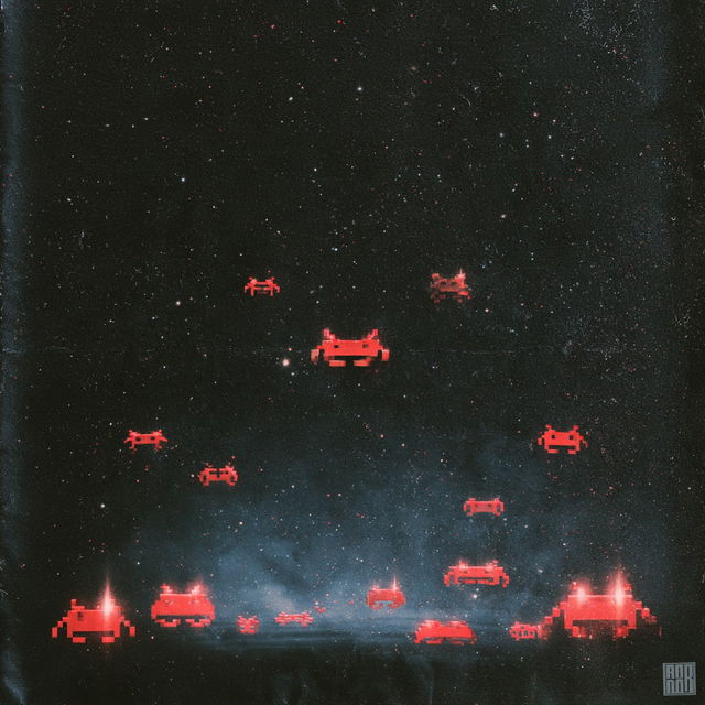 Space Invaders style, Midjourney V8.2, render 1 of 4