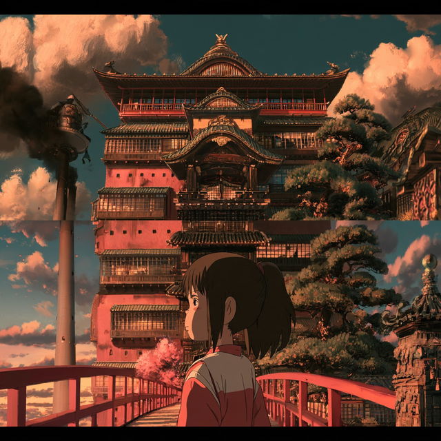 Spirited Away style, Midjourney V8.2, render 2 of 4